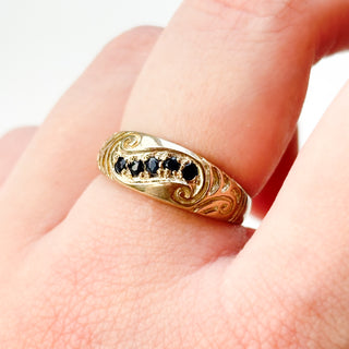 Natural Sapphire Band | 9ct Gold | Size P | 3.07g