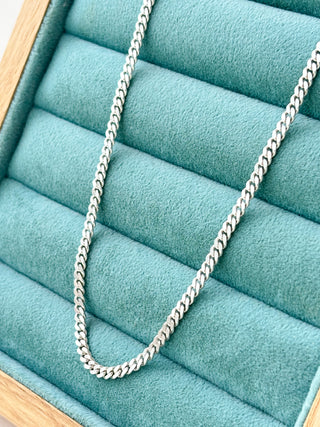 Flat Curb Chain Necklace | 925 Silver | 24-Inch | 13.62g