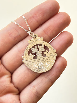 Dublin Castle Engraved Pendant | Sterling Silver | 7.46g | 18/20Inch Chain, 1.50g