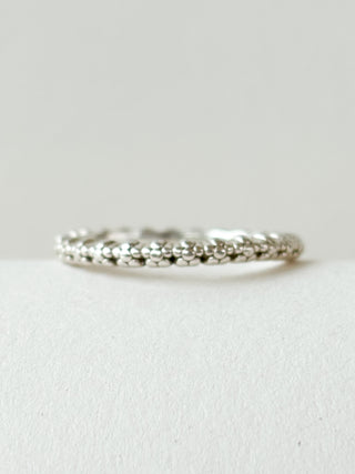 Silver Flower Band Ring | 925 Silver | Size M½ | 1.93g