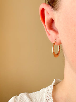 Celtic and Clover Hoop Earrings | 9ct Gold | 0.94g | 36mm