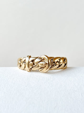 Belt Buckle Curb Ring | 9ct Gold | 2.90g | Size U