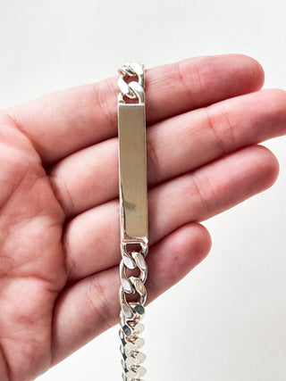 ID Bar Cuban Bracelet | 925 Silver | 28.11g