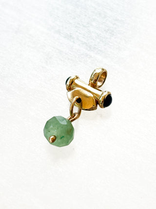 Sapphire T-Bar Charm & Agate Pendant | 9ct Gold | 2.76g