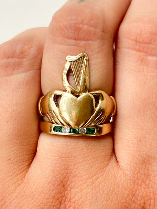 Claddagh Harp Ring | 9ct Gold | Size Q | 4.52g