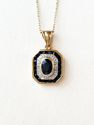 Sapphire & Diamond Pendant | 9ct Gold | 1.97g