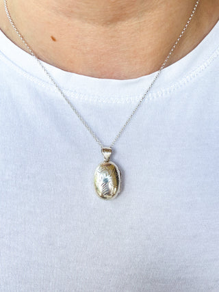 Silver Oval Locket | 925 Silver | 18-Inch Cable Link Chain | 4.64g