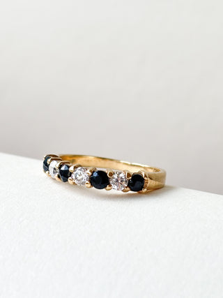 Sapphire & CZ Eternity Ring | 9ct Gold | 2.27g | Size O