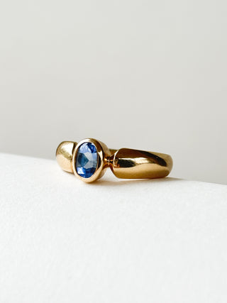 Sapphire Bezel Set Ring | 9ct Gold | Size N | 3.63g