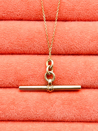 Solid T-Bar Pendant with Three Links | 9ct Gold | 4.89g | 40mm x 20mm