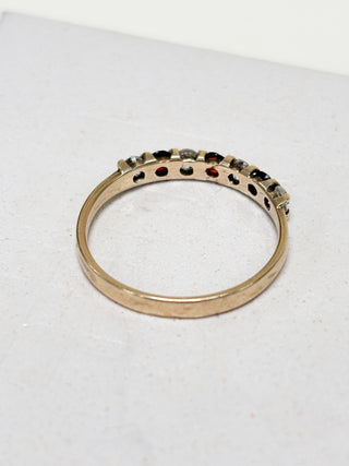 CZ & Garnet Eternity Ring | 9ct | N | 1.37g