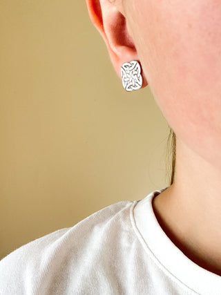 Celtic Weave Stud Earrings | 925 Silver | 3.04g