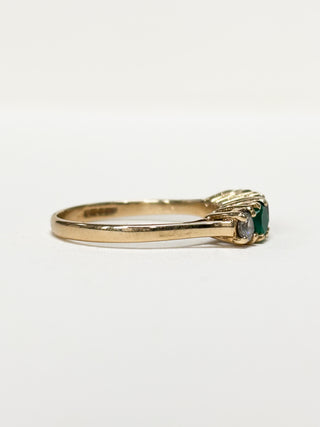 Agate & CZ Ring | 9ct Gold | Size O | 2.08g