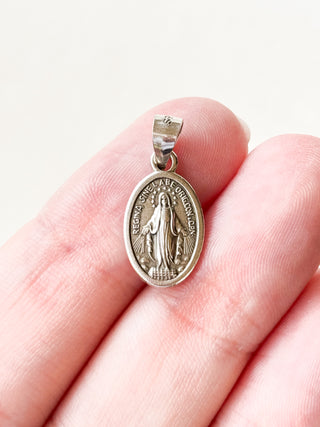 Miraculous Medal Pendant | Cable Link Chain 18-20in | 925 Silver | 1.16g