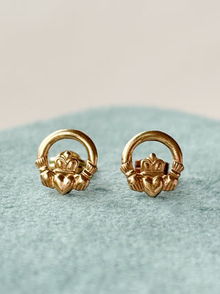 Claddagh Stud Earrings | 9ct Gold | 0.83g