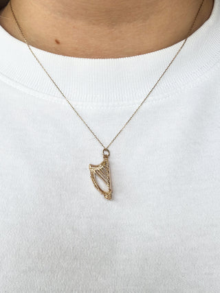Harp Pendant | Diamond Chain | 9ct Gold | 18–20-Inch | 1.95g