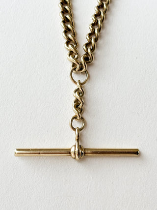 Curb Chain with T-Bar | 9ct Gold | 20-Inch | 25.82g