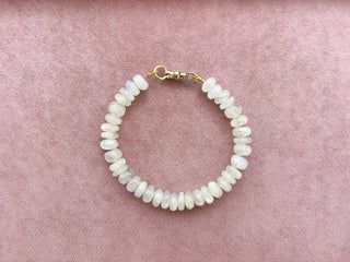 Moonstone Bracelet with Albert Clasp | 9ct Gold | 7.5-Inch | 19.59g