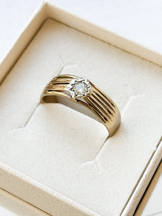 Diamond Starburst Band Ring | 0.16ct (I/SII) | 9ct Gold | Size S | 3.41g