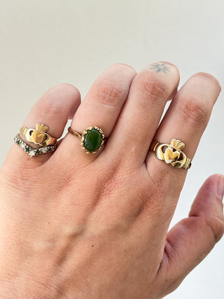 Nephrite Jade Solitaire Ring | 10ct Gold | Size M | 2.76g