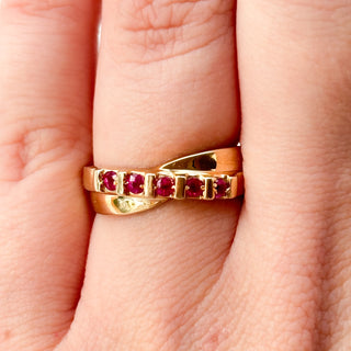 Pink Sapphire Band | 9ct Gold | Size N | 2.83g