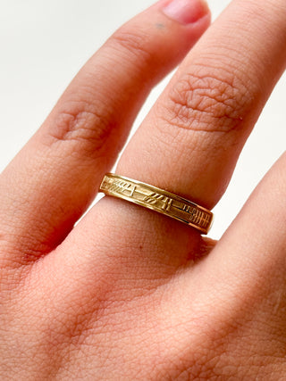 Ogham Band | 10ct Gold | Size N | 4.09g