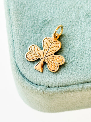 Engraved Shamrock Charm | 9ct Gold | 0.75g | 20mm length