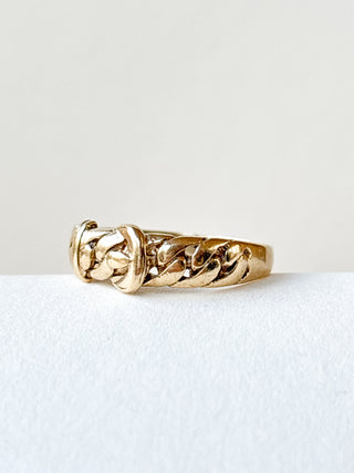 Belt Buckle Curb Ring | 9ct Gold | 2.90g | Size U