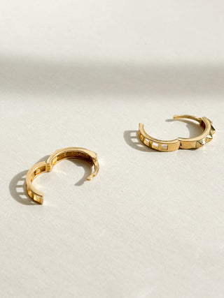Spike Huggie Earrings | 9ct Gold | 1.47g