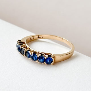 No 23 | Syn Blue Spinel Eternity Ring | 14ct Gold | Size N | 2.2g |