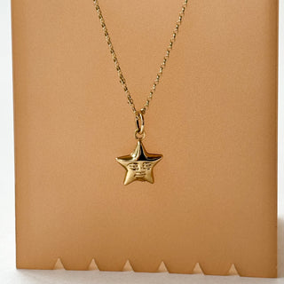 Star Face Pendant | 9ct Gold | 1.2cm | 0.38g (1.49g with Chain)