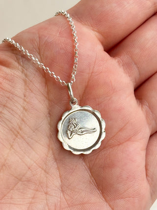 Virgo Zodiac Pendant | Silver | 18-Inch Fine Cable Link Chain | 1.40g