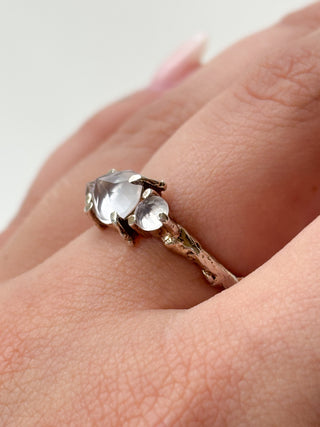 Rock Crystal Quartz Trilogy Ring | 925 Silver | Size P½ | 2.93g