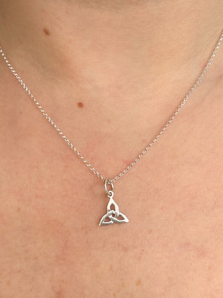 Tiny Trinity Knot Pendant | Silver | 0.40g | 18-Inch Fine Cable Link Chain |