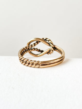 Two Intertwined Knot Ring | 9ct Gold | Size K | 1.88g