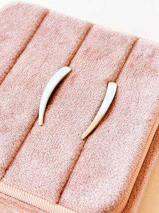 curved bar hinged drop earrings | 925 Silver | 4.40g