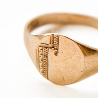 Oval Signet Ring (Art Deco) | 9ct Gold | Size N | 2.38g