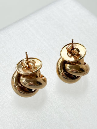 Large Woven Knot Earrings | 9ct Gold | 7.00g | 15mm
