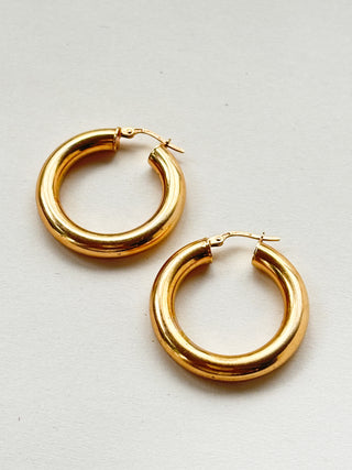 Tube Hoop Earrings | 9ct Gold | 3cm | 3.76g