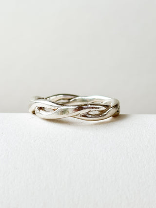 Silver Twisted Band Ring | 925 Silver | Size R | 4.22g