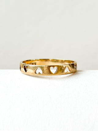 Heart Insert Ring | 9ct Gold | Size O | 1.41g