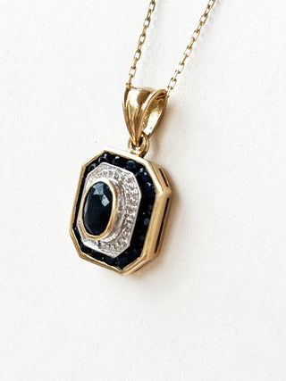 Sapphire & Diamond Pendant | 9ct Gold | 1.97g