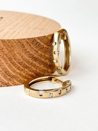 Diamond Hoop Earrings | 9ct Gold | 5.50g