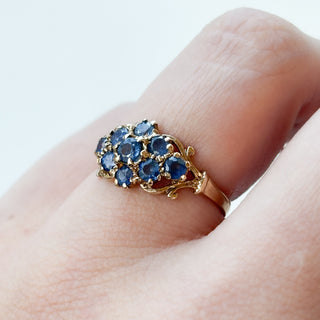 Sapphire Cluster | 9ct Gold | Size M½ | 1.77g