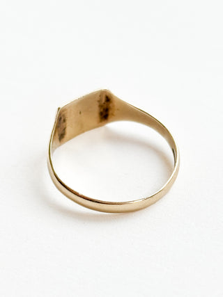 Square Signet Ring | 9ct Gold | Engraving | Size P | 1.76g