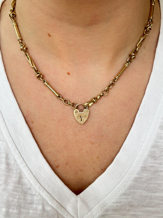 Heavy Trombone Link Necklace | 9ct Gold | 17.5-Inch | 35.31g