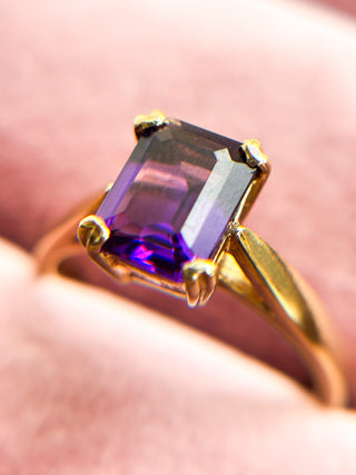 Amethyst & Emerald Ring | 9ct Gold | Size L | 3.00g