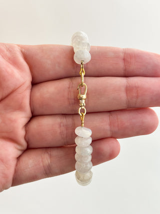 Moonstone Bracelet with Albert Clasp | 9ct Gold | 7.5-Inch | 19.59g