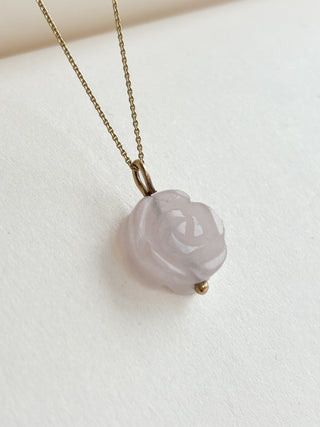 Rose Quartz Pendant | 18-Inch Fine Diamond Anchor Chain | 1.30g