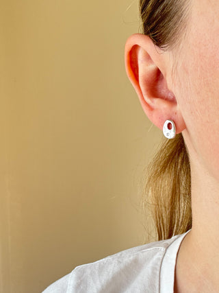 Silver Oval Stud Earrings | 925 Silver | 2.62g